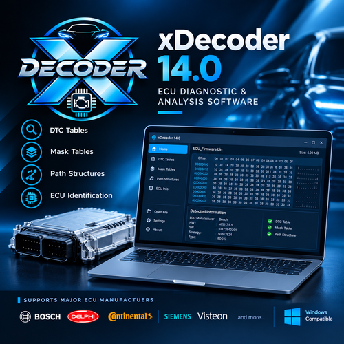 xDecoder 14.0 DTC OFF software interface – EGR DPF AdBlue deactivation