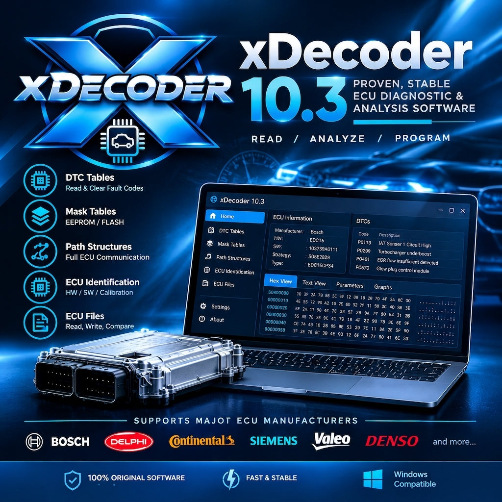 xDecoder 10.3 DTC OFF software interface – EGR DPF AdBlue deactivation